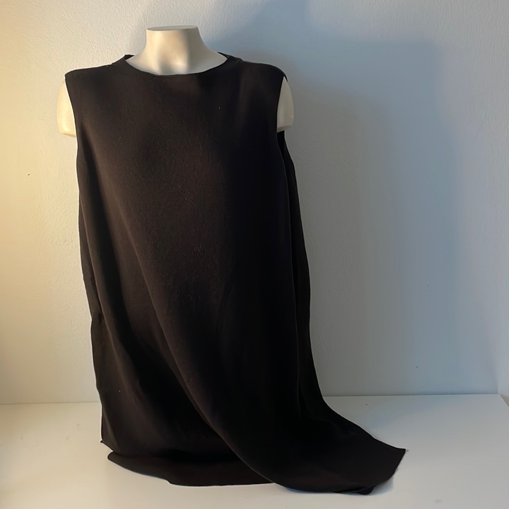 Eileen Fisher Wool Round Neck Sleeveless Midi Slim Dress in Brown